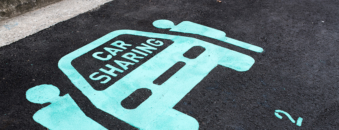Car-Sharing Markierung auf Straße