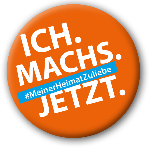 Badge mit Text: "Ich machs jetzt #MeinerHeimatZuliebe"